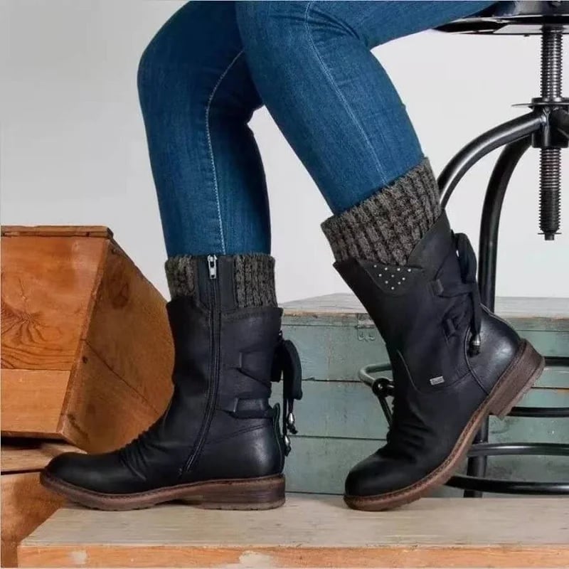 PREMIUM Wasserdichte Stiefel mit Reißverschluss bis zur Mitte der Wade